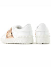 Rockstud Untitled Calfskin Low Top Sneakers White Rose Gold - VALENTINO - BALAAN 7