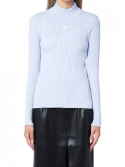 Mockneck Rib Knit Top Blue Sky - COURREGES - BALAAN 2