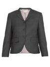 Women's Twill Slim Fit Single Breasted Wool Jacket Dark Gray - THOM BROWNE - BALAAN 2