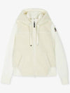 Women's Logo Patch White Hooded Zip-up PWFLPF33 748 - PARAJUMPERS - BALAAN 2