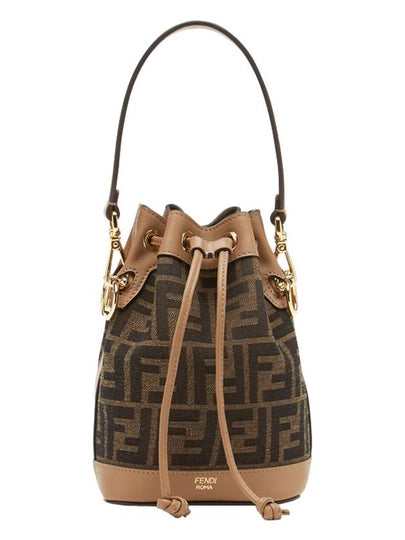 Mon Tresor FF Mini Fabric Bucket Bag Brown - FENDI - BALAAN 2