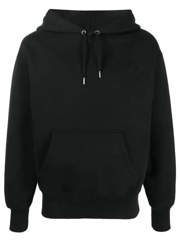 Men's Big Heart Logo Hoodie Black - AMI - BALAAN 3