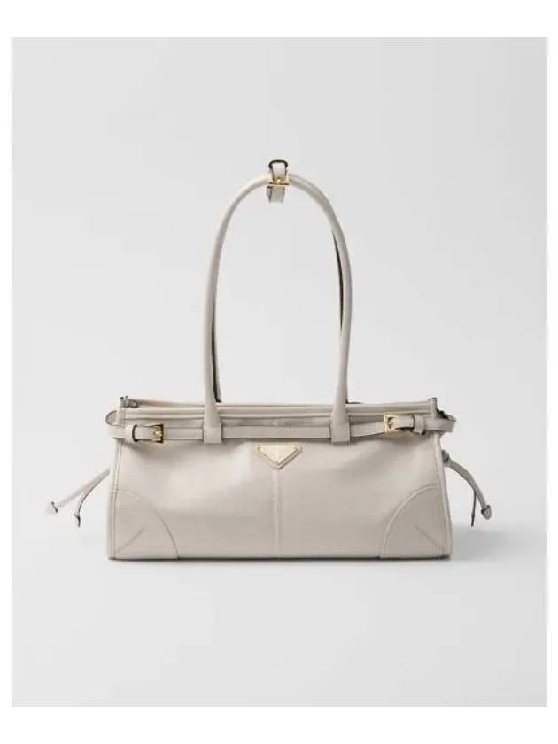 Medium Leather Tote Shoulder Bag White - PRADA - BALAAN 2