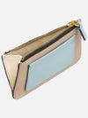 Saffiano Two-Tone Zipper Card Wallet Natural Aquamarine - MARNI - BALAAN 4