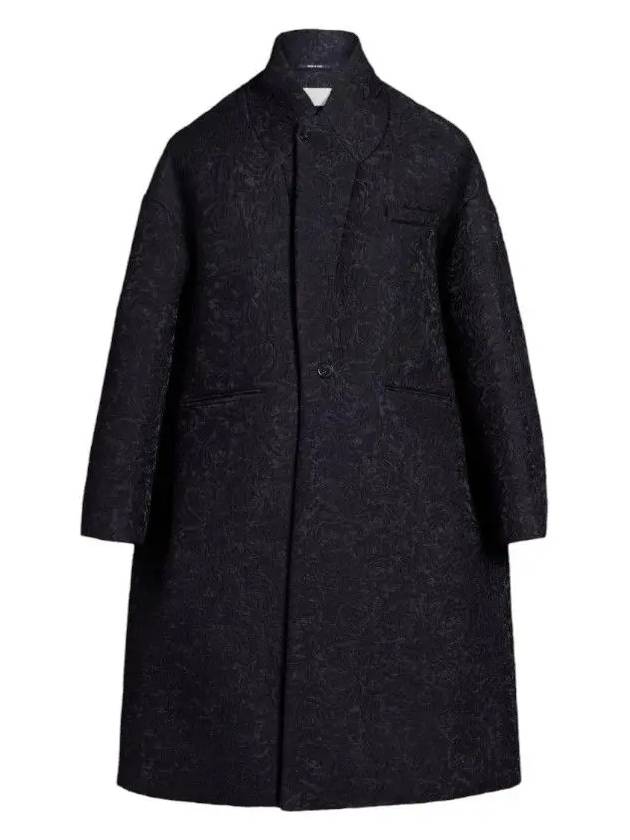 Floral Embossed Single Coat Black - MAISON MARGIELA - BALAAN 3