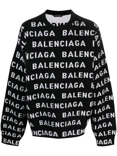 All-Over Logo Sweatshirt Black - BALENCIAGA - BALAAN 2