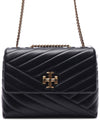 Kira Chevron Convertible Strap Small Shoulder Bag Black - TORY BURCH - BALAAN 3