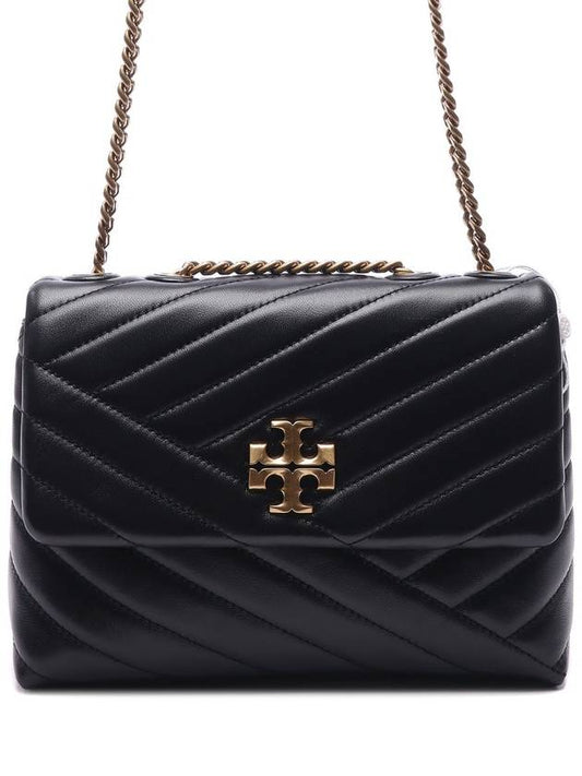 Kira Chevron Convertible Strap Small Shoulder Bag Black - TORY BURCH - BALAAN 2