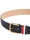 Men's Three Stripes Tab Pebbled Leather Belt Black - THOM BROWNE - BALAAN 5