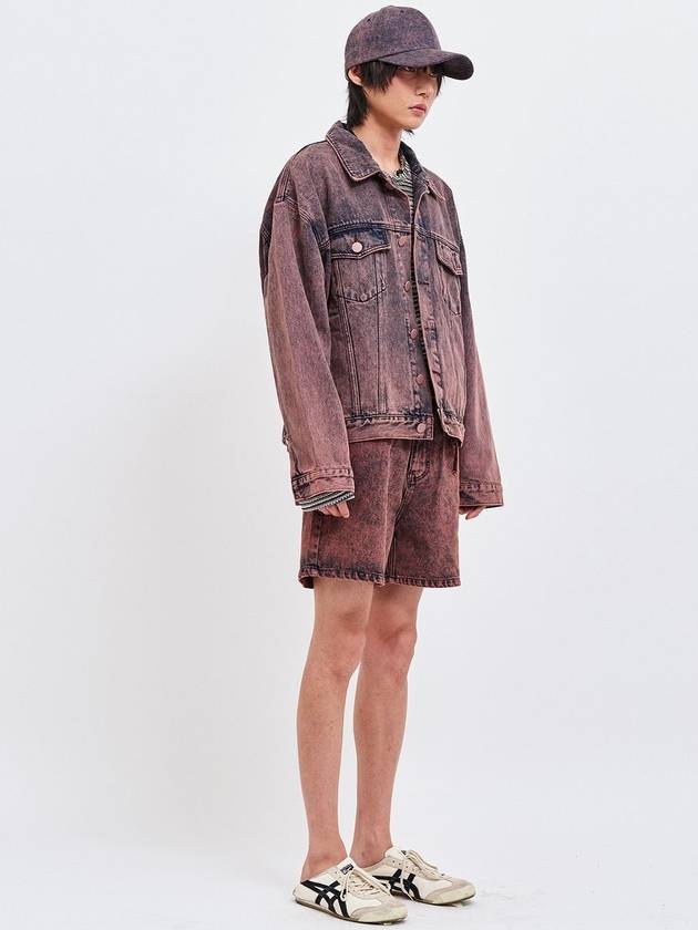 Oversized Trucker Denim Jacket Wine - C WEAR BY THE GENIUS - BALAAN 5