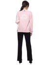 Cotton Jersey Flower 4 Bar V Neck Cardigan Light Pink - THOM BROWNE - BALAAN 6