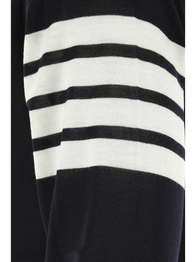 4 Bar Armband Classic Merino Wool Knit Top Navy - THOM BROWNE - BALAAN 4