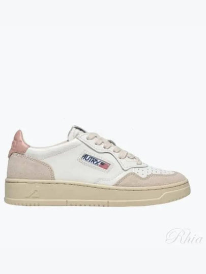 Medalist Leather Suede Low Top Sneakers White Pink - AUTRY - BALAAN 2