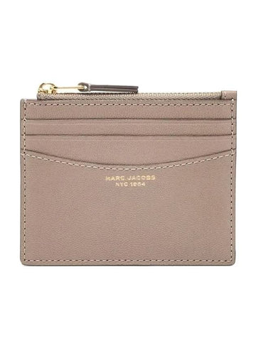 The Slim 84 Zipper Card Wallet Cement - MARC JACOBS - BALAAN.