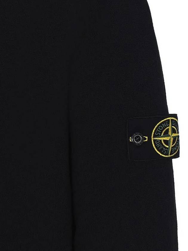 Wappen Patch Crew Neck Knit Top Black - STONE ISLAND - BALAAN 5