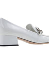 Women's Logo Patent Leather Pumps White - MIU MIU - BALAAN 11