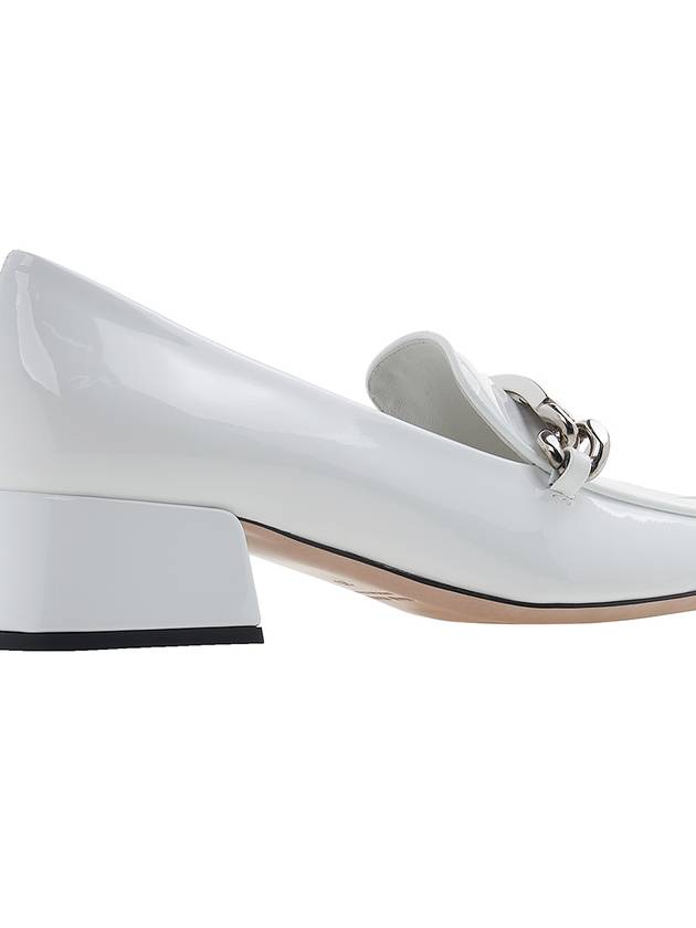 Women's Logo Patent Leather Pumps White - MIU MIU - BALAAN 11