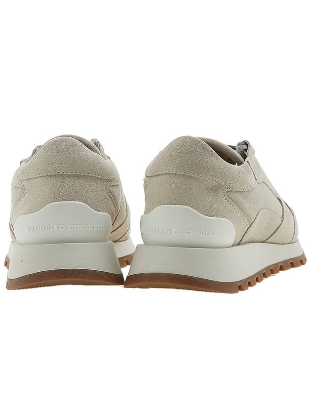 Women's Suede Low Top Sneakers Beige - BRUNELLO CUCINELLI - BALAAN 5