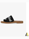 Woody Logo Flat Mule Slippers Black - CHLOE - BALAAN 2