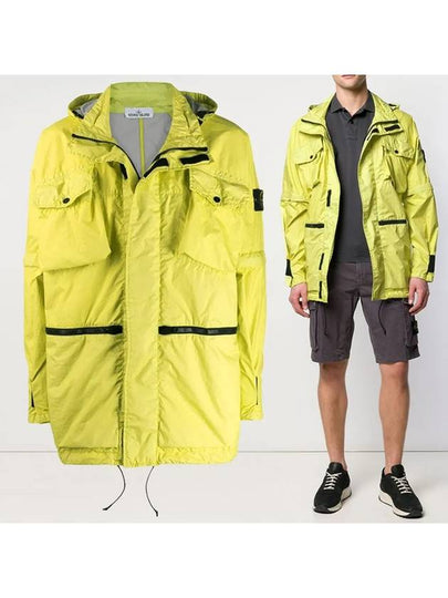 Membrana 3L TC Wappen Hooded Jacket Lime - STONE ISLAND - BALAAN 2