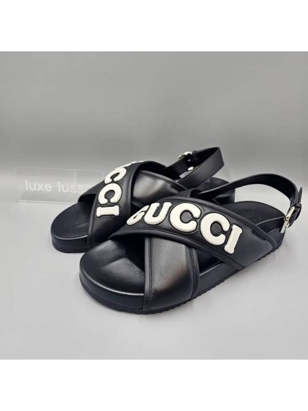 Men s SIDELINE Logo Sandals Black 742024 - GUCCI - BALAAN 1