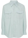 Western Poplin Long Sleeve Shirt Blue - LEMAIRE - BALAAN 2