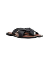 Wales Bonner Cross Band Leather Sandals WBM40511C BLACK - WALES BONNER - BALAAN 2