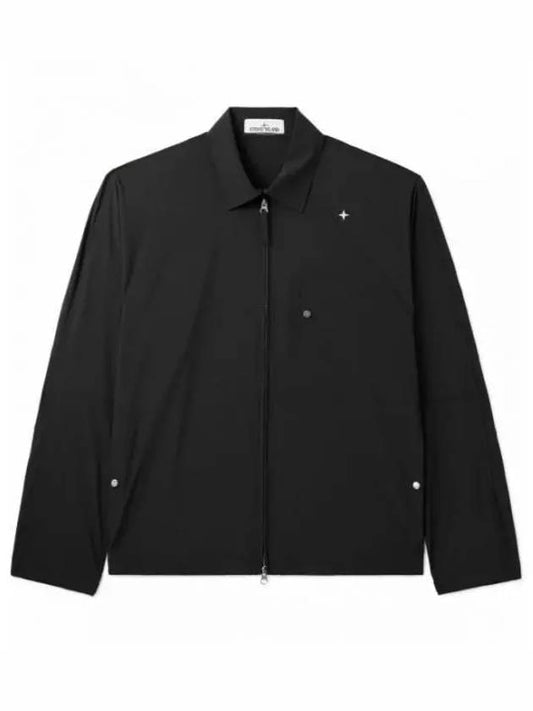 Stellina Embroidered Oversized Shirt Jacket Black - STONE ISLAND - BALAAN 2