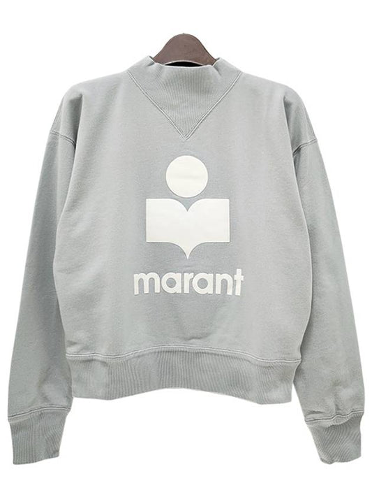 Mobi Logo Sweatshirt Light Blue Ecru - ISABEL MARANT ETOILE - BALAAN 2