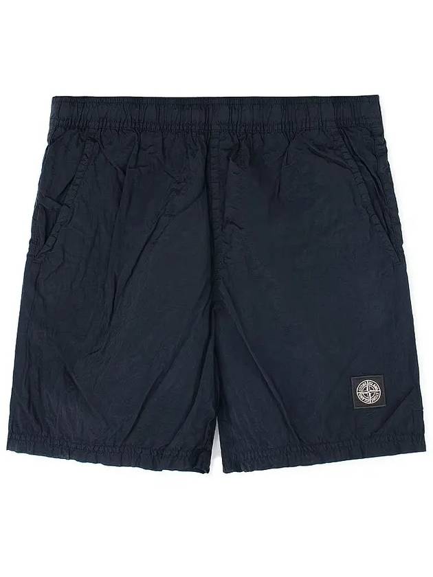 Men's Logo Patch Nylon Swim Shorts Navy - STONE ISLAND - BALAAN.