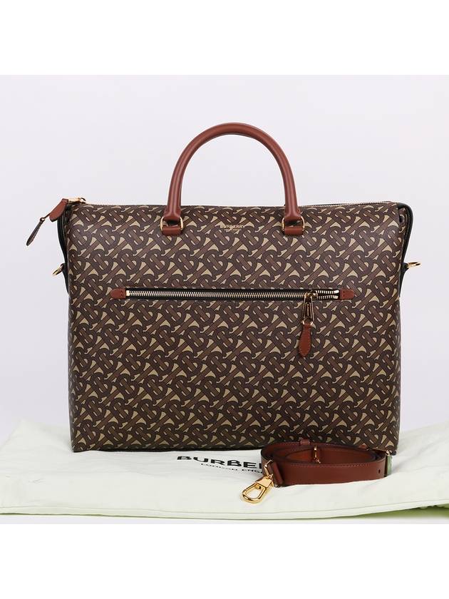 New Pattern E Canvas Brown Briefcase - BURBERRY - BALAAN 10