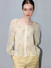 Yellow Flower Off Shoulder Blouse - DAMAGE MNEMONIC - BALAAN 1