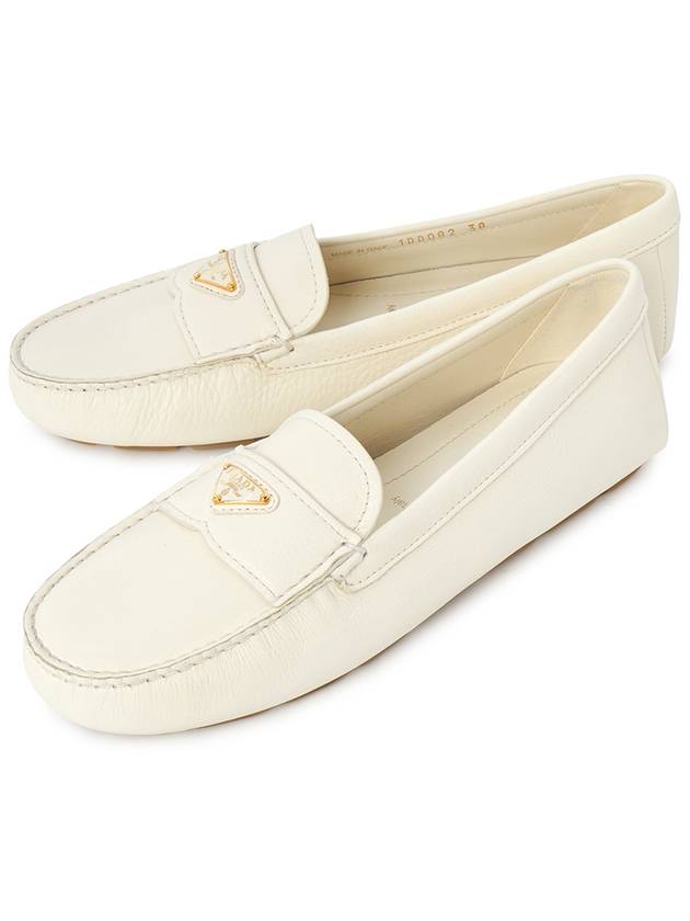 Leather Driving Shoes Ivory - PRADA - BALAAN 2