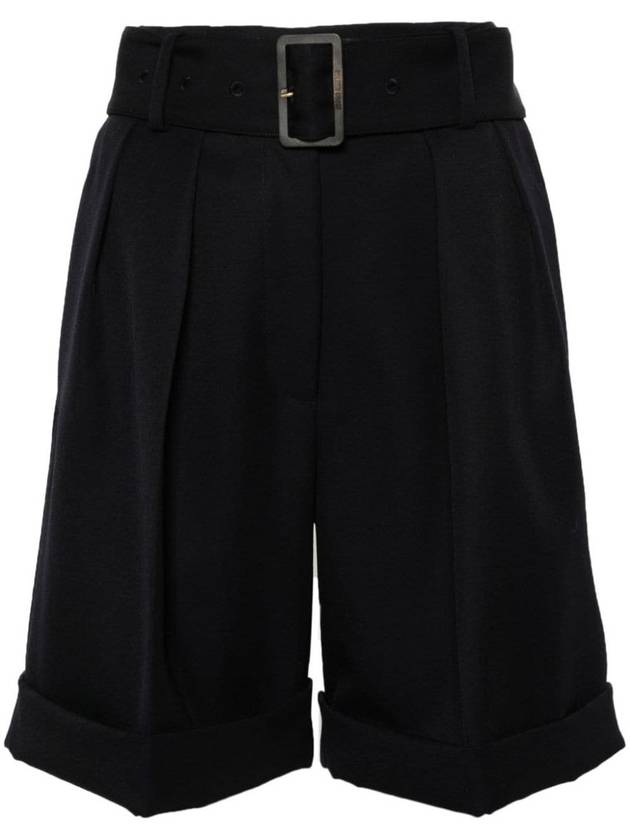 Belted Wool Gabardine Shorts Black - GOLDEN GOOSE - BALAAN 4