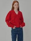 Sequential delivery on September 27th Mohair Ribbon Pointed Cardigan Red - OPENING SUNSHINE - BALAAN 3