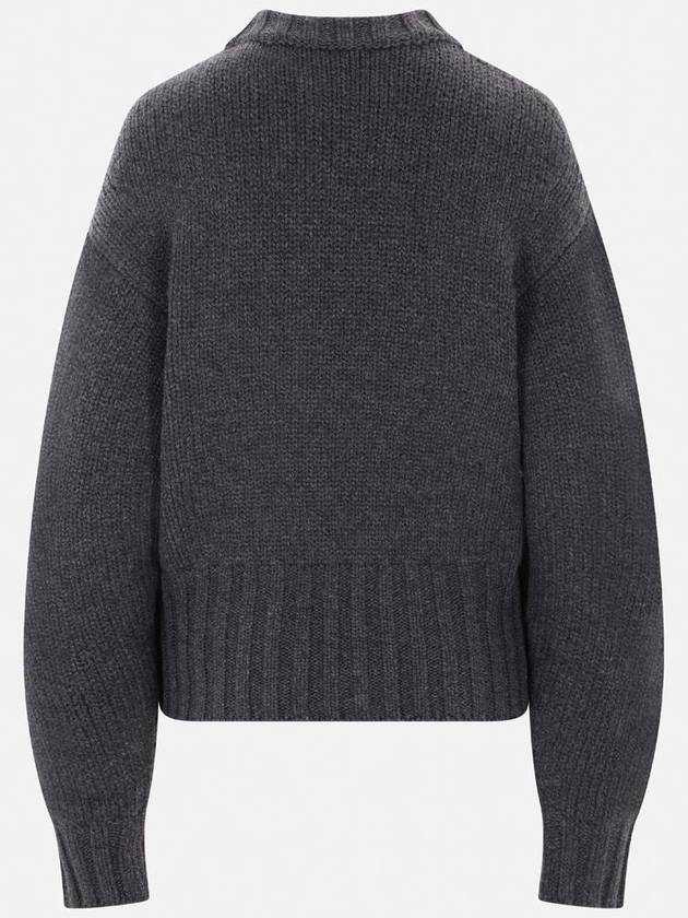 Crew Neck Wool Knit Top Grey - ALEXANDER MCQUEEN - BALAAN 3