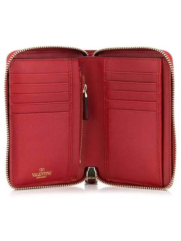 Rockstud Coin Zipper Medium Wallet Red - VALENTINO - BALAAN 5