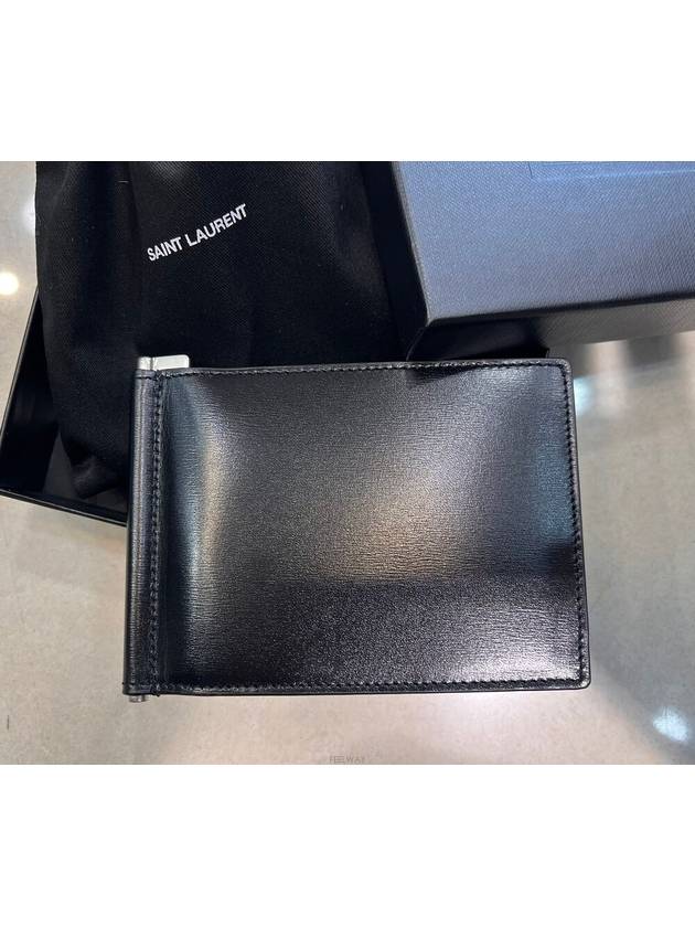 Monogram Money Clip Half Wallet Black - SAINT LAURENT - BALAAN 5