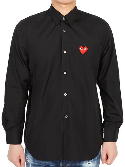 Red Wappen Plain Long Sleeve Shirt Black - COMME DES GARCONS PLAY - BALAAN 2