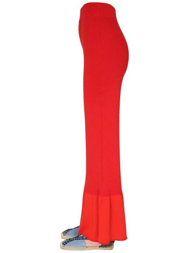 Women's Knit Flare Wide Pants Red - STELLA MCCARTNEY - BALAAN 4