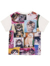 Cat patchwork print cropped tshirt - HIGH SCHOOL DISCO - BALAAN 3