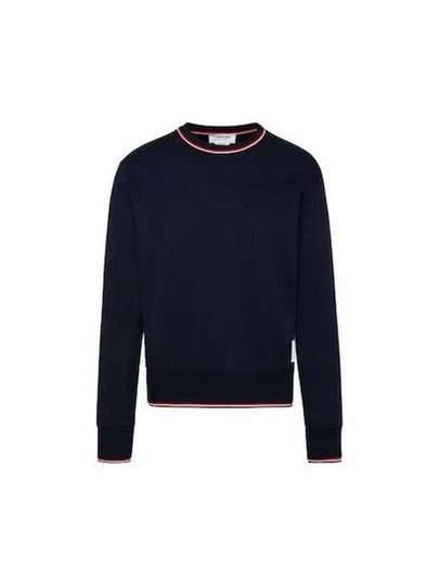 Logo Tab RWB Stripe Trimming Knit Top Navy - THOM BROWNE - BALAAN 2