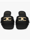 Gancini Ornament Flat Slide Black - SALVATORE FERRAGAMO - BALAAN 4