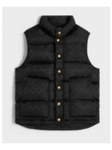 24 QUILTED BLOUSON JACKET IN MONOGRAM NYLON 2W987795W 38NO Triomphe patch down vest - CELINE - BALAAN 1