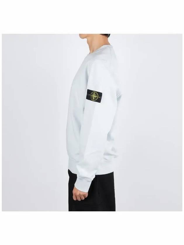 Organic Cotton Fleece Sweatshirt Sky Blue - STONE ISLAND - BALAAN 4