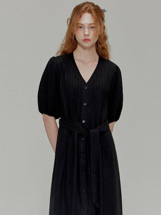 Linen Pleated Dress_Black - OPENING SUNSHINE - BALAAN 2