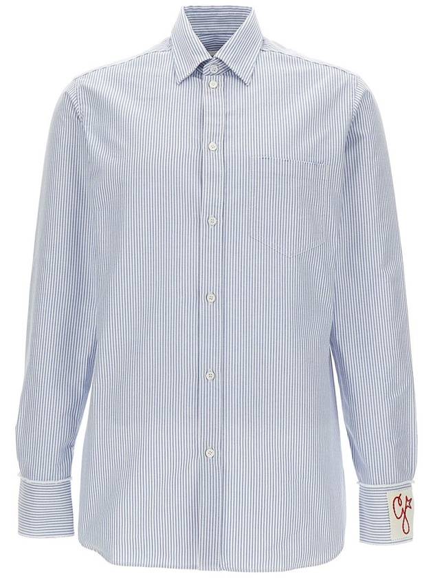 Golden Regular Striped Oxford Long Sleeve Shirt Light Blue - GOLDEN GOOSE - BALAAN 2