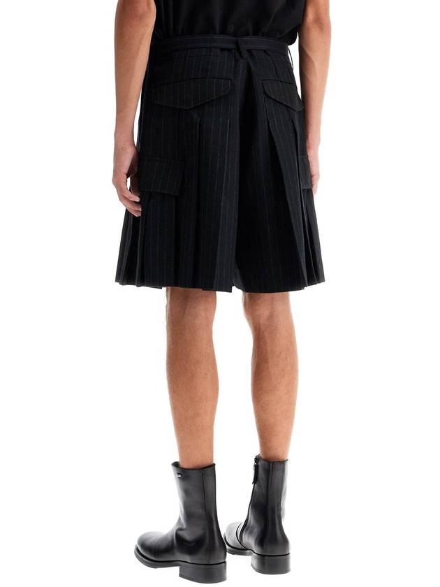 striped pleated bermuda shorts - SACAI - BALAAN 3