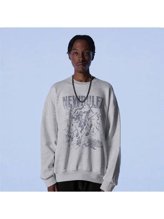 New Rules Sweatshirt White Melange - CRUMP - BALAAN 1