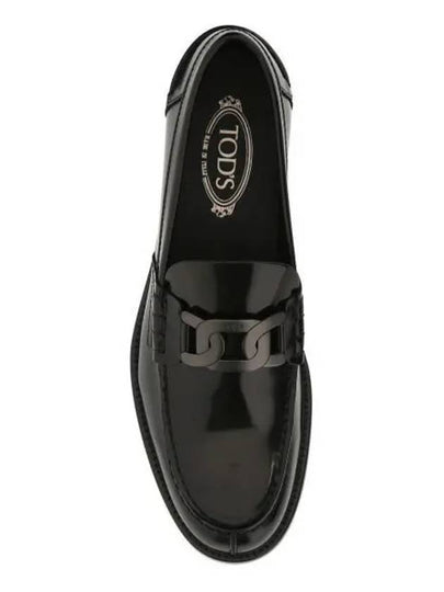 Men's Leather Metal Chain Loafers Black - TOD'S - BALAAN 2